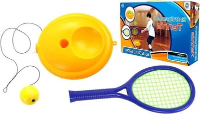 Image de Kit d'entraînement au tennis - Jeu d'extérieur - 047255 - Multicolore - Plastique - 30 cm x 37 cm - Jeu d'enfant - Jeu de raquette - A partir de 5 ans