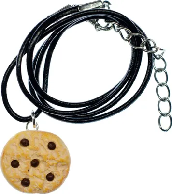 Produktbild von Cookie Kette Keks Miniblings Halskette Chocolate Chips Kekse Schokolade Leder