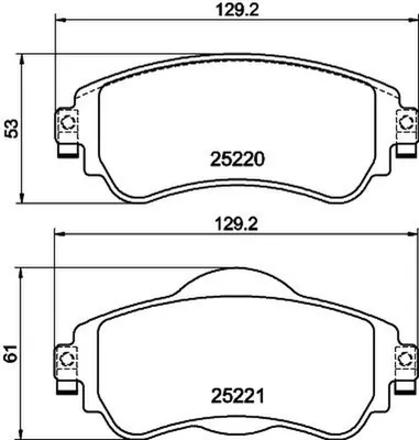 Produktbild von HELLA Bremsbeläge Satz Vorne Bremsklötze für CITROËN C4 II (B7) 8DB 355 015-931