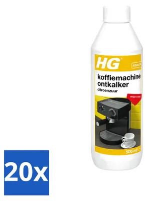 Produktbild von 20 x HG Koffiemaschinen-Entkalker auf Zitronensäurebasis - 500 ml - Vorteilspackung - 20 Stücke