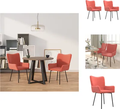 Produktbild von vidaXL Esszimmerstühle 2 Stk. Rosa Samt -  Esszimmerstühle