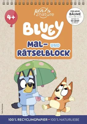 Produktbild von Bluey Mal- und Rätselblock für Kinder ab 4 Jahren