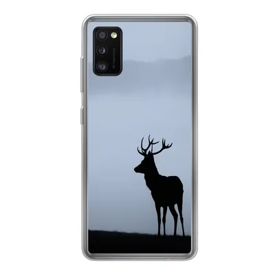 Produktbild von MuchoWow® Handyhülle Schutzhülle Hülle für Samsung Galaxy A41 Hirsch - Nebel - Silhouette Silikon Softcase Handy Hülle - Mobiltelefon