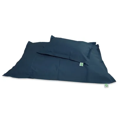Produktbild von Green Bean® 2er Set SQUARE XXL Sitzsack + BeBi Sitzsack - mit EPS Perlen Füllung & waschbarem, abnehmbarem Bezug für Kinder & Erwachsene - Dunkelblau