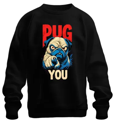 Immagine prodotto di Maglietta con cappuccio (felpa) "PUG YOU Mops Hund Böse Lustig Uncle Sam", con scritta sarcastica, colore nero, taglia XL