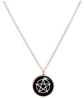 Produktbild von Wildcat Halskette - Pentagram Kette - Roségold - Chirurgenstahl 316L - wasserfest, langlebig, hautverträglich, Roségold