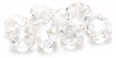 Produktbild von Vintageparts Glasschliffperle Rondelle Kristallglas klar 12 mm, 10 Stück