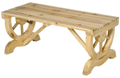 Produktbild von Outsunny Gartenbank Sitzbank Gartenmöbel Rustikale Bank Massivholz Natur