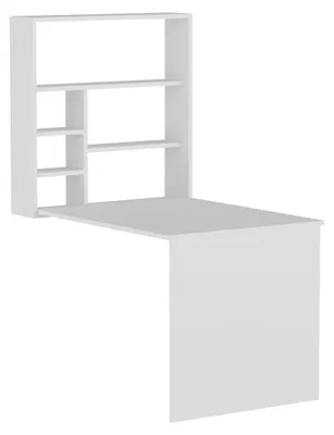Produktbild von Veglio - Schreibtisch, 59x90x74h cm Weiß, 5 Regale