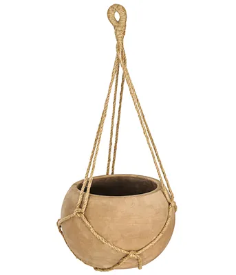 Produktbild von Dehner Hängeampel Terra, rund, Ø ca. 24 cm, Höhe ca. 17 cm, Terrakotta, beige