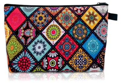 Produktbild von Kleine Kosmetiktasche für Reisen im Bohème-Stil mit Reißverschluss