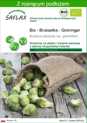 Zdjęcie produktu dla SAFLAX - Bio - Brukselka - Groninger - 30 Nasiona - Z podłożem uprawowym wolnym od zarazków - Brassica oleracea var. gemmifera