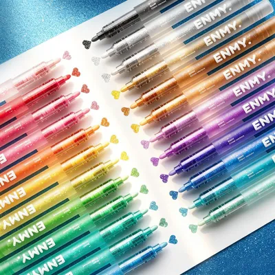 Produktbild von 24 Glitzer-Marker, Acryl-Marker, Malstifte feine Spitze, Tinte auf Wasserbasis