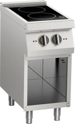 Obrázok produktu pre Indukčná varná doska KBS, 2 varné zóny, 2 x 3,5 kW, otvorená spodná skrinka, 400 x 730 x 900 mm, 400 voltov