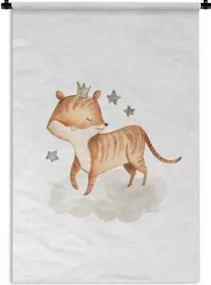 Produktbild von MuchoWow® Wandteppich Wandbehang Fuchs - Tier - Sterne 60x90 cm Tapisserie Dekoration Wandtuch - Foto-Teppich - Abwaschbar