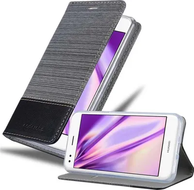 Produktbild von Cadorabo Hülle für Huawei Enjoy 7 Schutzhülle in Grau Handy Hülle Etui Book Case Cover