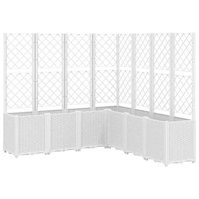 Zdjęcie produktu dla vidaXL Sadzarka z kratką Biała 160x160x140 cm PP