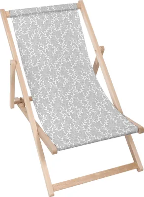 Produktbild von Dreamroots Liegestuhl klappbar Holz, Buchenholz bis130 kg, Sonnenliege klappbar mit 3-stufiger Neigungsregulierung der Rückenlehne, Botanical Doodle