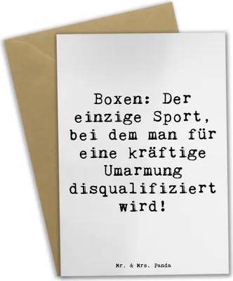 Produktbild von Mr. & Mrs. Panda valentinstagskarte Spruch Boxen Umarmung - Weiß - Geschenk, Leidenschaft, Trainer, einladungskarten, Kampfsport, babykarte, Ring, Technik, Grußkarte