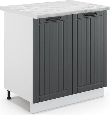 Produktbild von Spülenunterschrank Vicco Fame-Line Anthrazit Landhaus 80 cm mit Regal, AP Marmor, Model 45922
