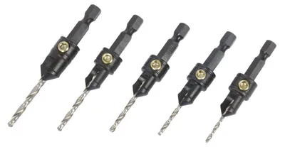 Senkbohrer-Set 5-teilig, für Schrauben Nr. 4–12, HSS