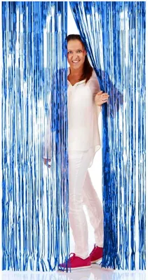 Produktbild von Lametta-Vorhang für Türen blau | 1 x 2 m