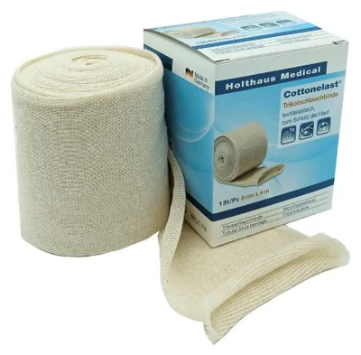 Produktbild von Holthaus Baumwolleelast® Kurzzug-Binde 6 cm x 4 m | Packung (1 Stück)