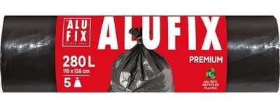 Obrázok produktu pre Vrecia na odpadky, 280 l, 5 ks, 115x135 cm, 60 µ, ALUFIX, čierna