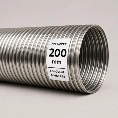 Image de Tubage flexible inox double peau ø200 mm - 4 mètres