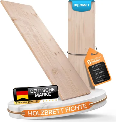 Produktbild von BOOMET · Regalboden Holz Fichte 80cm breit 19mm · 20-50cm tief · Größe 80x50cm (B x T) · 5 Stück · Wandregal Boden Einlegeboden Regalbrett Bücherregal