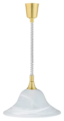 Immagine prodotto di Lampada a sospensione senza tempo in ottone bianco opaco wip 1x E27 fino a 60 watt 230V in metallo e vetro opaco camera da letto cucina soggiorno lampade luce interna