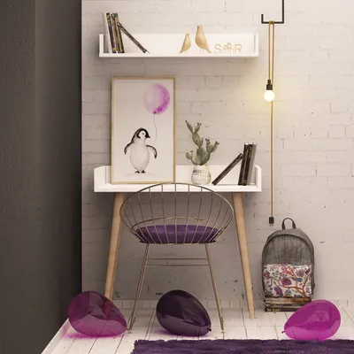 Produktbild von Skye Decor, Ballony, Schreibtisch, Weiß, 100 % MELAMINBESCHICHTETE SPANPLATTEN, 90 x 60 x 84 cm