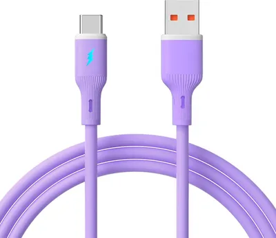 Zdjęcie produktu dla Kabel USB type C / USB A 1m AK-USB-65 silikonowy fioletowy