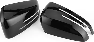 Immagine prodotto di 2 coperture laterali per specchietti retrovisori, cappuccio decorativo, adatto per Mercedes Benz A B C E CLS CLA GLA nero lucido
