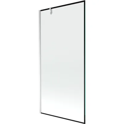 Obrázok produktu pre Mexen Next vaňová zástena jednokrídlová 90 x 150 cm, Čierny vzor, Chrómová - 895-090-000-00-70-01