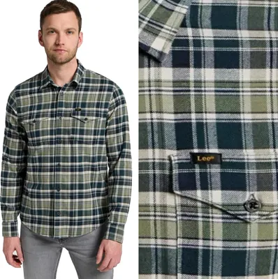 Produktbild von Lee Regular Shirt Grün Grün Kariertes Baumwollhemd Regular Fit M
