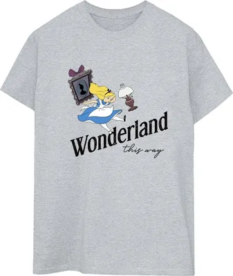 Produktbild von Disney - "Alice In Wonderland This Way" T-Shirt für Damen BI8747 (3XL) (Grau)