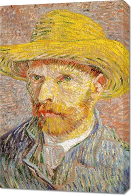 Obrázok produktu pre Obraz 60x90cm Autoportrét so slameným klobúkom, Van Gogh Vintage