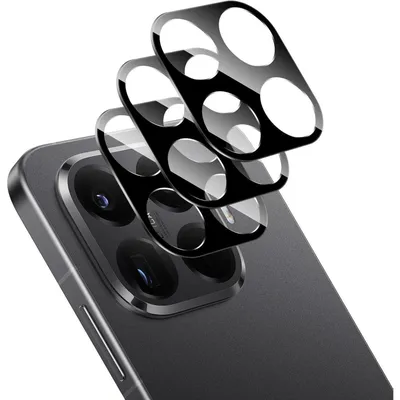 Immagine prodotto di Protezioni per fotocamera per Xiaomi 15T/15T Pro, confezione da 3 pezzi, vetro temperato, protezione per obiettivo, antigraffio, qualità HD