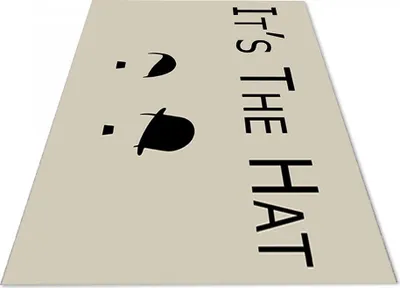 Produktbild von Jungengel Textilien Waschbarer Teppich IT'S THE HAT Comedy Läufer 12x Größen Flach : 80x150 cm (1,20m²)