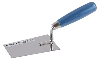 Image de Cuillère de maçon FESTA en acier inoxydable, manche en bois 120 x 80 mm 31220.01