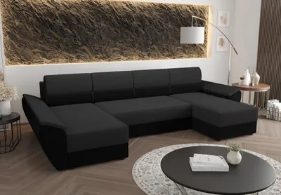 A U-shaped sectional sofa in a modern living room setting.