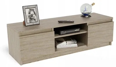 Produktbild von MATKAM Fernsehkommode EX3, H36 x B120 x T40 cm, Moderner TV-Schrank, minimalistisches Design, mit Regal und Kabelmanagement, (Sonoma Eiche)