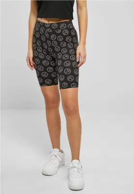 Produktbild von Urban Classics TB4791 | Ladies Soft AOP Cycle Shorts Damen Radlerhose - Farbe: blackpeace - Größe: S