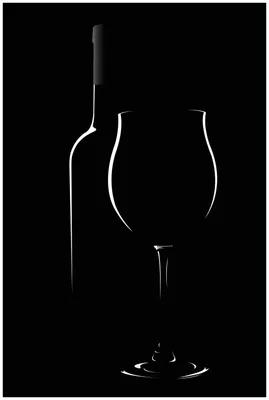 Produktbild von Wallario Premium Glasbild, freischwebende Optik, kräftige Farben, Größe 90 x 60 cm Motiv Rotwein bei Nacht Schwarz-Weiß