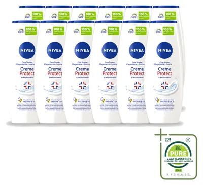 Imagen del producto de 12 unidades de gel de ducha NIVEA Crème Protect & Dexpantenol - 250 ml - Paquete grande - 12 piezas