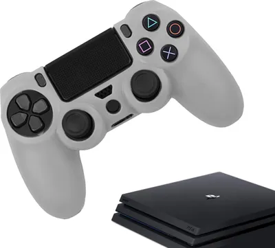 Produktbild von Hüllen & Skins für PS4, PlayStation 4 – Performance-Gaming-Hülle – Soft Grip-Abdeckungen – Anti-Rutsch-Controller-Zubehör – Weiß
