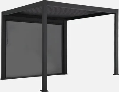 Produktbild von sweeek - Pergola mit Lamellendach Triomphe 3x3m V2 mit Markise 3m - Anthrazit