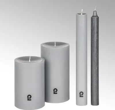 Zdjęcie produktu dla Lambert Kerze rund H 24 cm, D 3 cm gegossen schiefer 39633