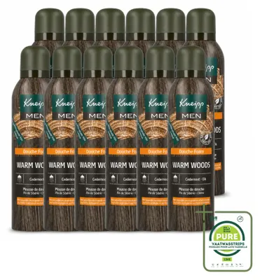 Produktbild von 12 x Kneipp Men Duschschaum Warm Woods - 200 ml - Großpackung - 12 Stücke